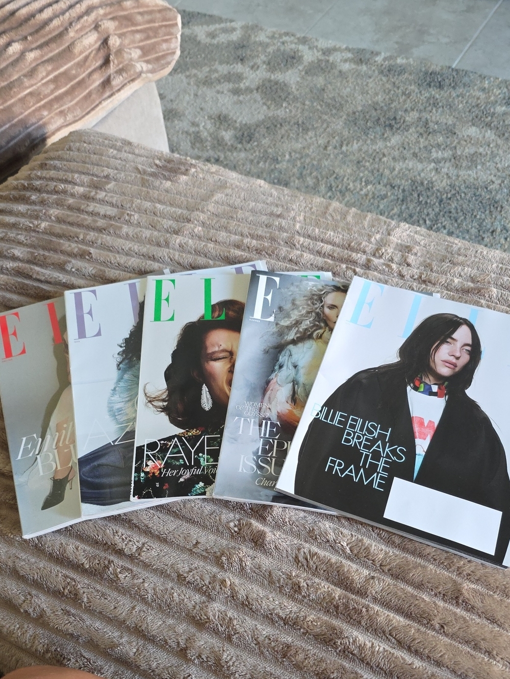 Elle Magazine Set with Multicolor Covers